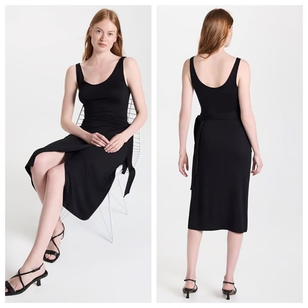 EUC Vince Scoop Neck Tank Wrap Midi Dress Navy XS